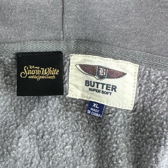 Disney Snow White Seven Dwarfs Hoodie Butter Super Soft Gray Graphic Pullover XL - Picture 10 of 12